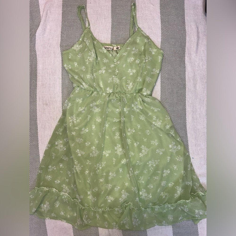 Green floral dress